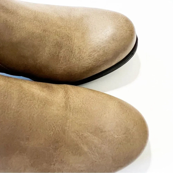 Natural Soul Taupe Vegan Leather Low Ankle Boot Bootie Women’s Size 8 Fall Vibes - Picture 6 of 11